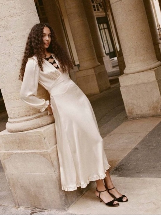 Doen Dresses & Skirts - Doen Lorelei Long Sleeve Silk Midi Dress size S